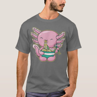 T-shirt Anime Anime Axolotl Nourrit De Nouilles Ramen Soup