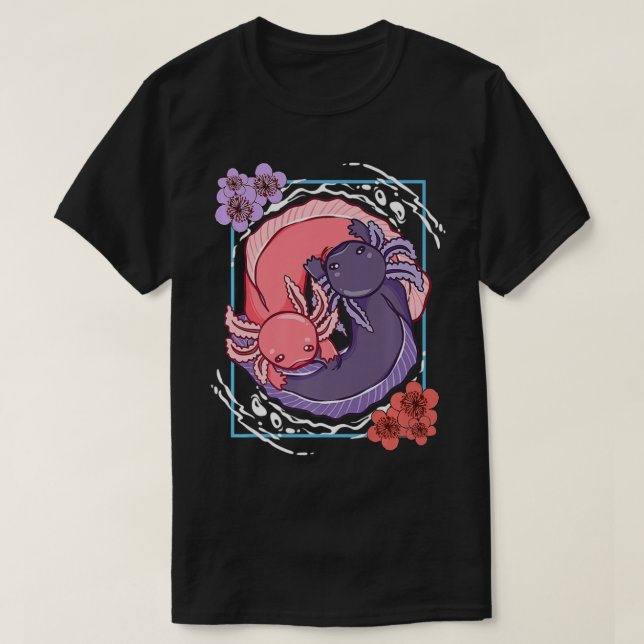 T-shirt Anime Axolotl Waifu Who Love Anime Ramen And Sketc (Design devant)