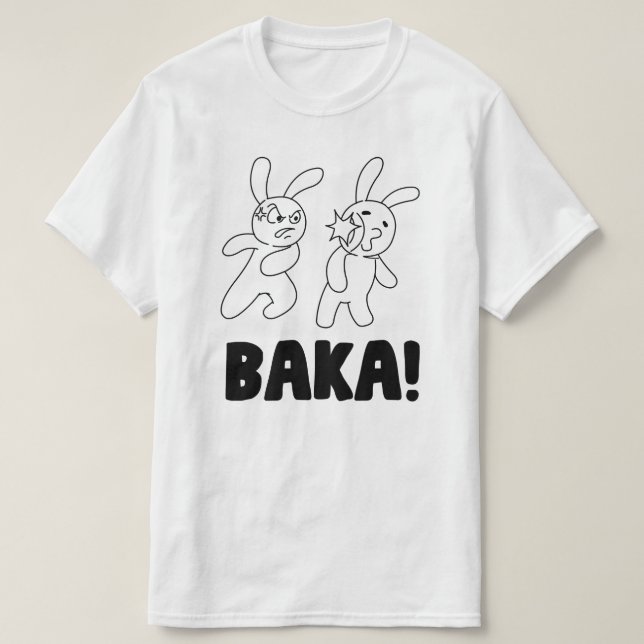 T-shirt Anime Baka Rabbit Slap Japonais (Design devant)