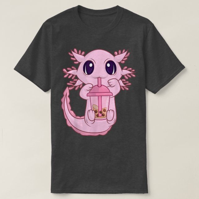 T-shirt Anime Bubble Boba Tea TWomen Girls, Kawaii Aolotl (Design devant)