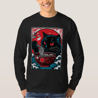 T-shirt Anime Cat Ramen Japanese Kawaii Humor