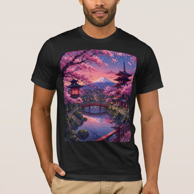 T-Shirt Anime Cerisier Sakura  (Devant)