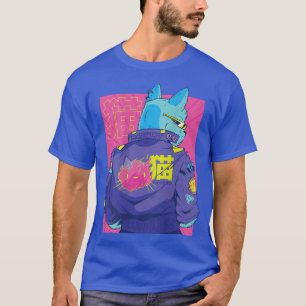 T-shirt Anime Chat Retro Japonais esthétique Kawaii
