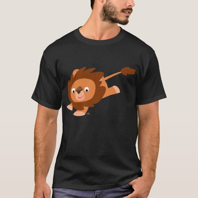 T-shirt animé de lion de bande dessinée (Devant)