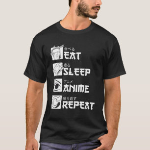 T-shirt Anime de sommeil de manger répéter
