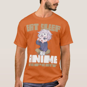 T-shirt Anime de sommeil de manger répéter