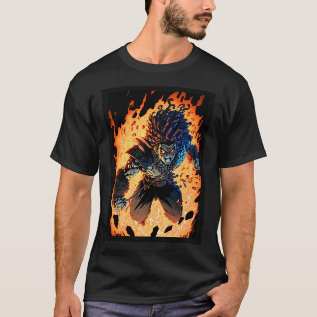T-shirt Anime Demon Lord From Hell Enraged in Fire (Devant)