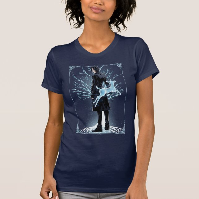 T-shirt Anime du Patronus de biche de Severus Snape (Devant)