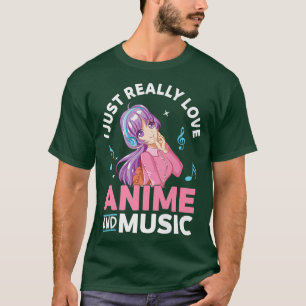 T-shirt Anime Et Musique J'Aime Vraiment Anime Otaku Tee