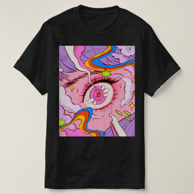 T-shirt Anime Eyes Pastel Kawaii Egirl esthétique japonais (Design devant)