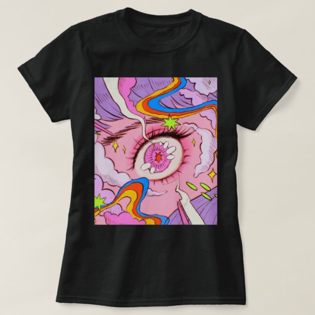 T-shirt Anime Eyes Pastel Kawaii Egirl esthétique japonais (Design devant)
