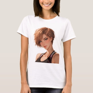 T-Shirt Anime Fille Salle de Sport