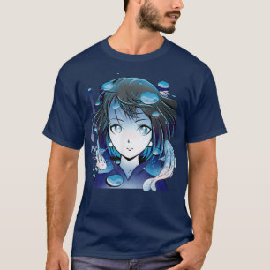 T-shirt Anime Girl  Carp Koi Fishes  Japanese Alt Aestheti