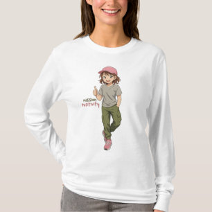 T-shirt Anime Girl -dgn3 par Maaya_Prints, LSleeve femme