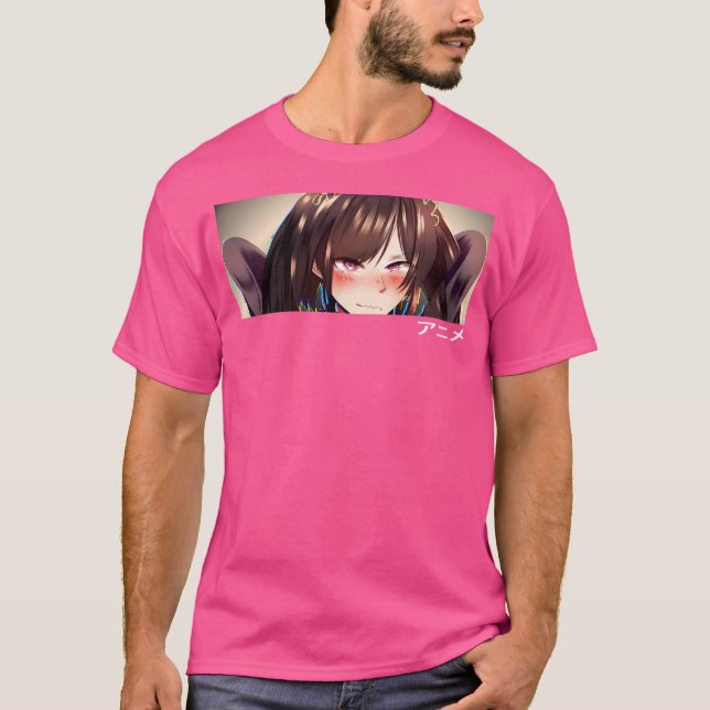 T-shirt Anime Girl Eyes Anime En Caractères Japonais (Devant)