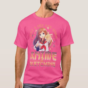 T-shirt Anime Girl Just A Girl Qui Aime Anime Et Sketchi
