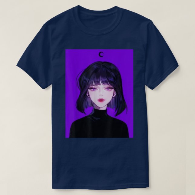 T-shirt Anime Girl Kawaii Gothic Waifu Aesthetic Japanese  (Design devant)