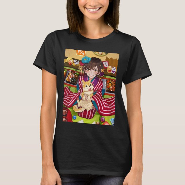 T-shirt Anime Girl Kawaii Waifu esthétique japonaise Otaku (Devant)