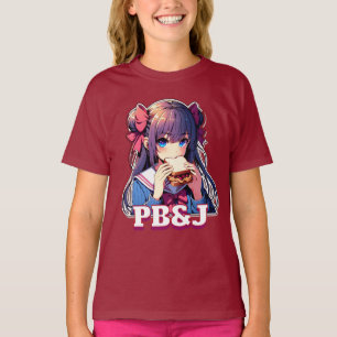 T-shirt Anime Girl mangeant un sandwich PB&J
