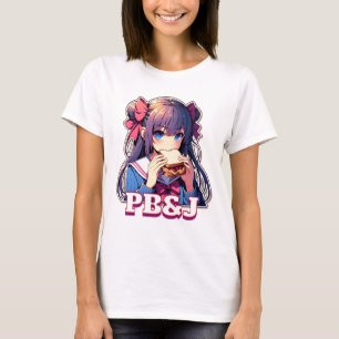 T-shirt Anime Girl mangeant un sandwich PB&J