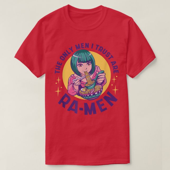 T-shirt Anime Girl Manger Ramen Hommes Drôle Nourriture (Design devant)