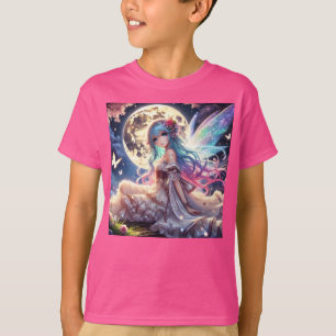 T-shirt Anime Girl Moon Fairy Princesse dans le jardin