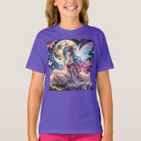 Anime Girl Moon Fairy Princesse dans le jardin
