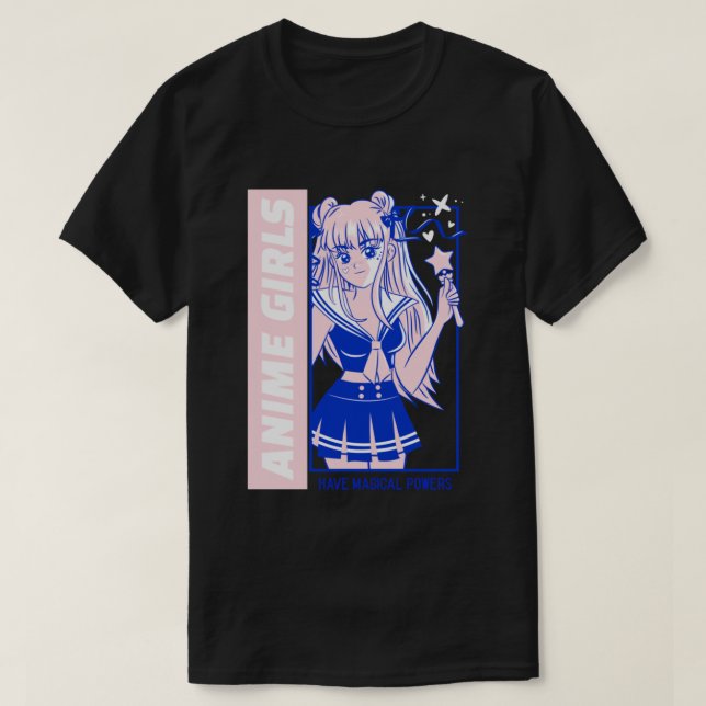 T-shirt Anime Girl Puissances magiques (Design devant)