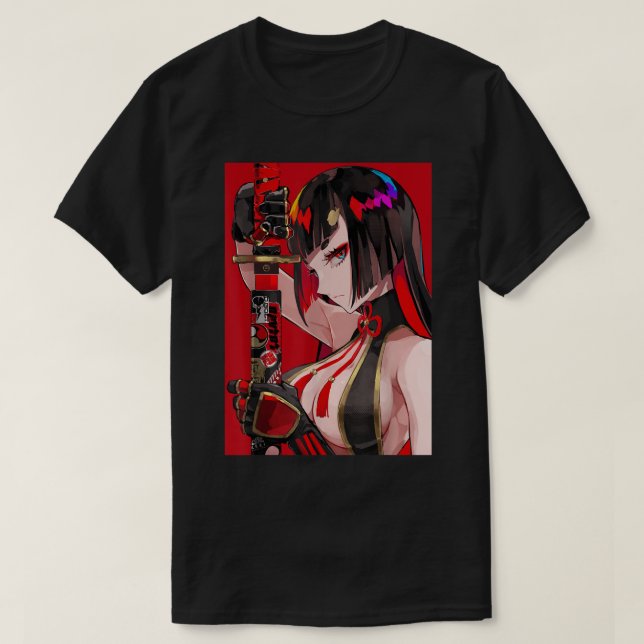 T-shirt Anime Girl Samurai Waifu japonais esthétique Otaku (Design devant)
