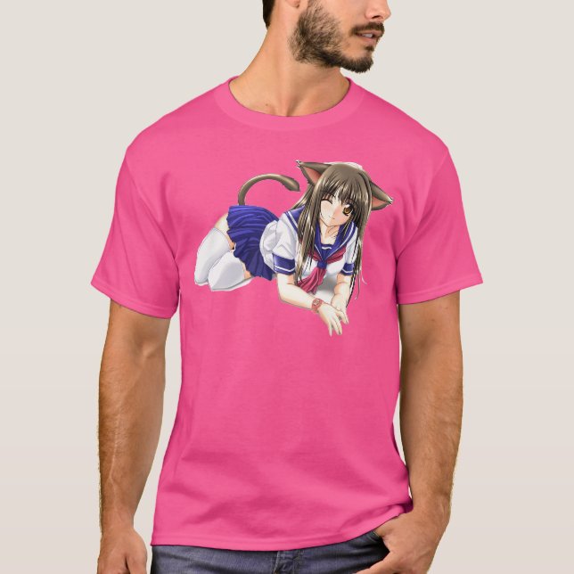 T-shirt Anime Girl Werecat (Devant)