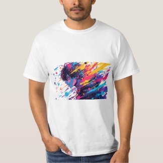 T-shirt Anime Graffiti Chaos — Color Splash Hommes Anime A