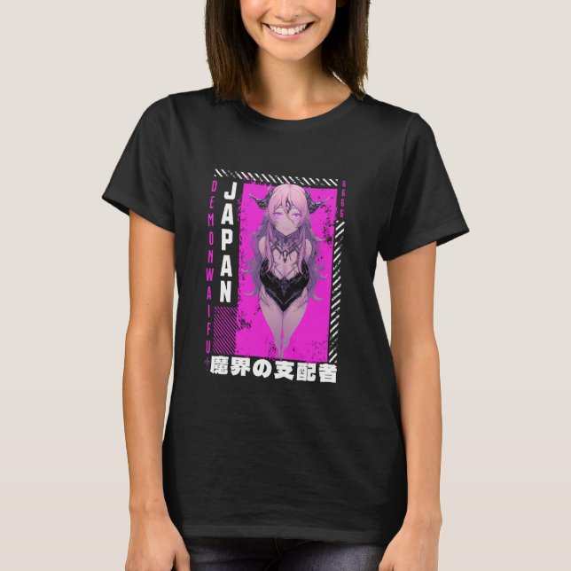 T-shirt Anime Grunge Waifu Japan Rock Emo Japanese Anime G (Devant)