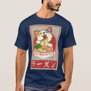 T-shirt Anime japanese Noodles Kawaii Neko 