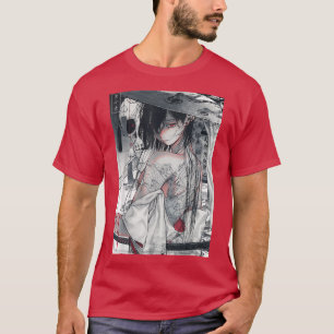 T-shirt Anime Japonais esthétique Samurai Girl Soft Grunge