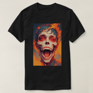 T-shirt Anime japonais Titan Attack Skull Fire 01