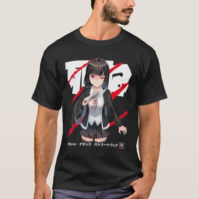T-shirt Anime japonais Yandere Kawaii (Devant)