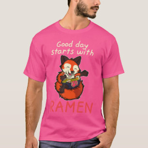 T-shirt Anime japonaise Kawaii Ramen nouilles Fox