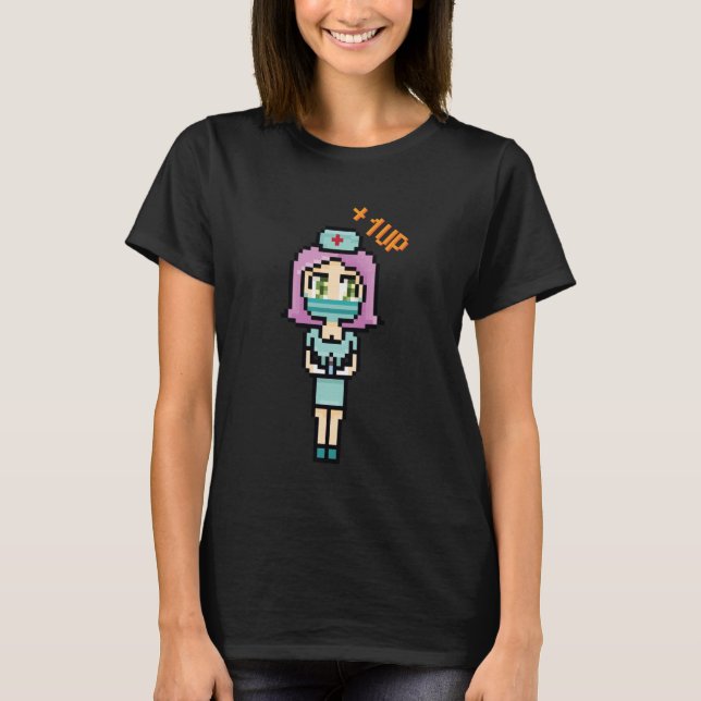 T-shirt Anime Kawaii - Pixelize Nurse - Japanese Aesthetic (Devant)