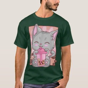 T-shirt Anime Maneki Neko Filles de chat Femmes, Kawaii Bo