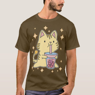 T-shirt Anime Manga Kitten Japonais mignon Buble Thé Kitty