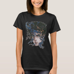 T-shirt Anime Manga Motif Bleu yeux Art Anime