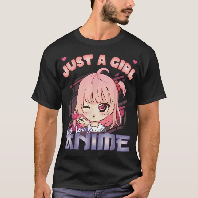 T-shirt Anime Merch Juste Une Fille Qui Aime Anime Anime G (Devant)