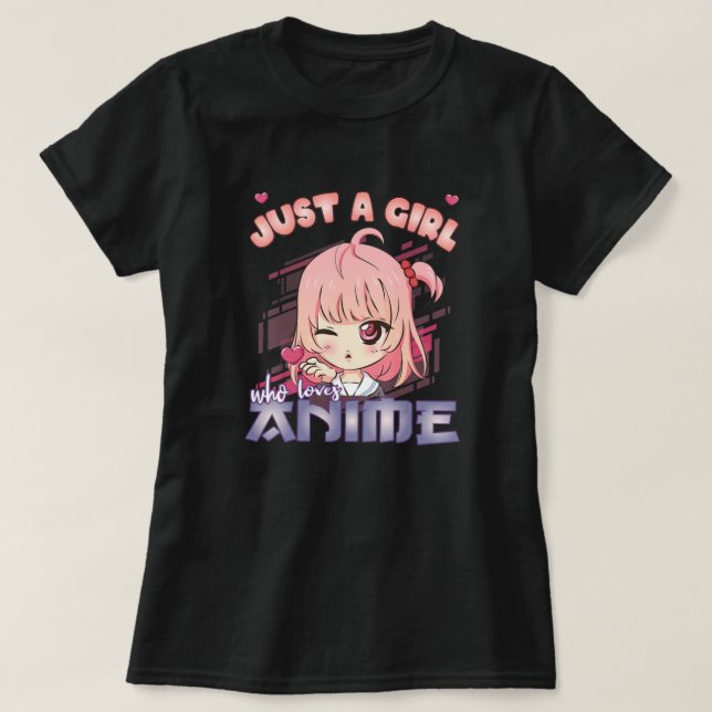 T-shirt Anime Merch Juste Une Fille Qui Aime Anime Anime G (Design devant)