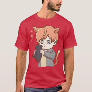 T-shirt Anime Otaku Girl Cute Chat Japon Culture Art Aes