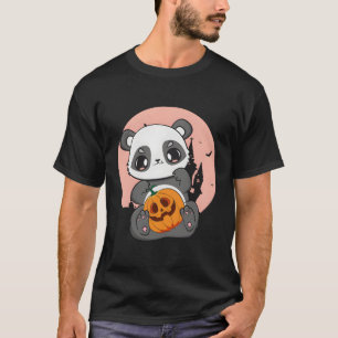 T-shirt Anime Panda Avec Citrouille Pour Kawaii Horror Hal