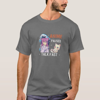 T-shirt Anime Pause Talk Fast Vaporwave Anime Pour Ado Gi
