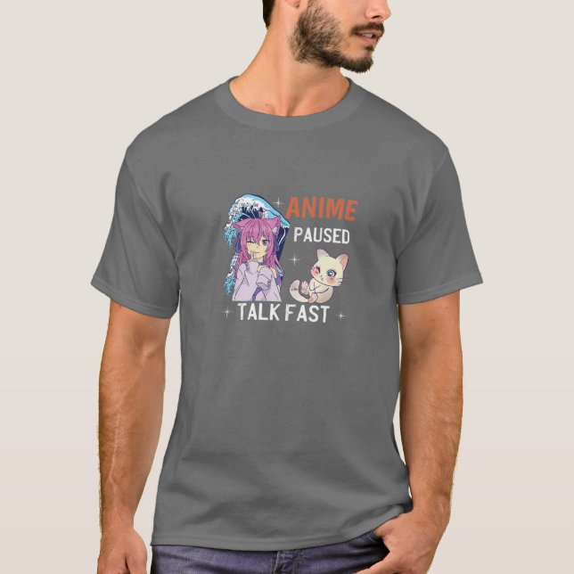 T-shirt Anime Pause Talk Fast Vaporwave Anime Pour Ado Gi (Devant)