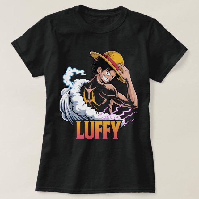 T-shirt Anime Pirate Warrior Sticker – Straw Hat Hero Powe (Design devant)