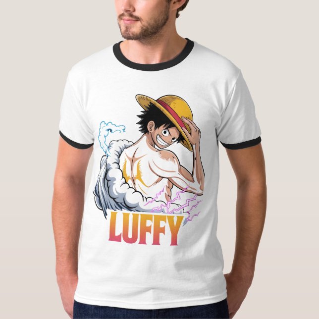 T-shirt Anime Pirate Warrior Sticker – Straw Hat Hero Powe (Devant)