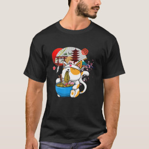 T-shirt Anime Ramen Chat nouilles japonaises Aesthétique K